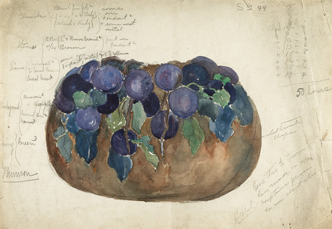 Sketch by Julia Munson, in Enameling, of an Enameled Bowl for Tiffany Studios New York