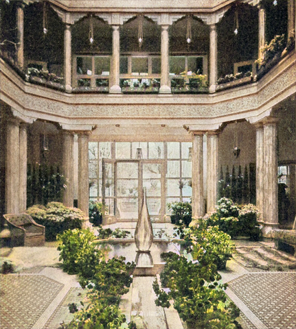 Laurelton Hall Reception Fountain Court, circa 1908