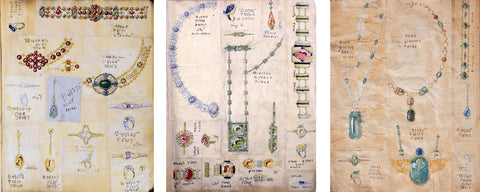 Meta Overbeck's Design Sketchbook (while she worked for Louis Comfort Tiffany)