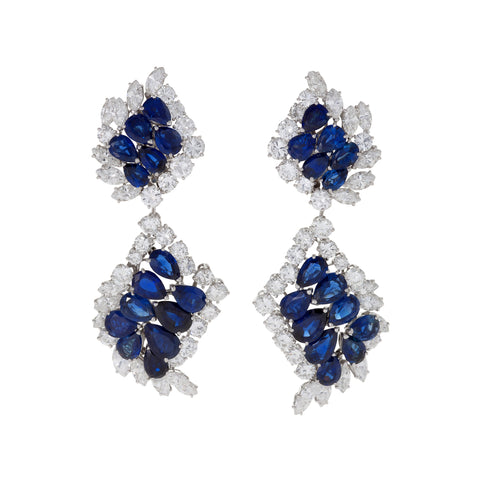 Macklowe Gallery's Cartier Sapphire and Diamond Drop Earrings 