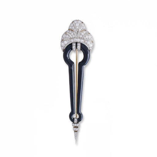 Art Deco Carved Sapphire Diamond Jabot Pin Brooch – TMW Jewels Co.