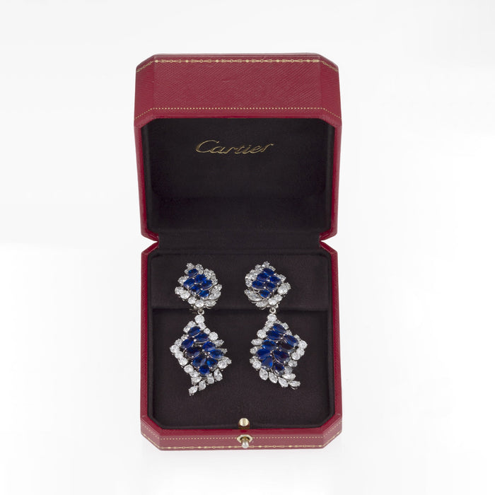 cartier diamond drop earrings