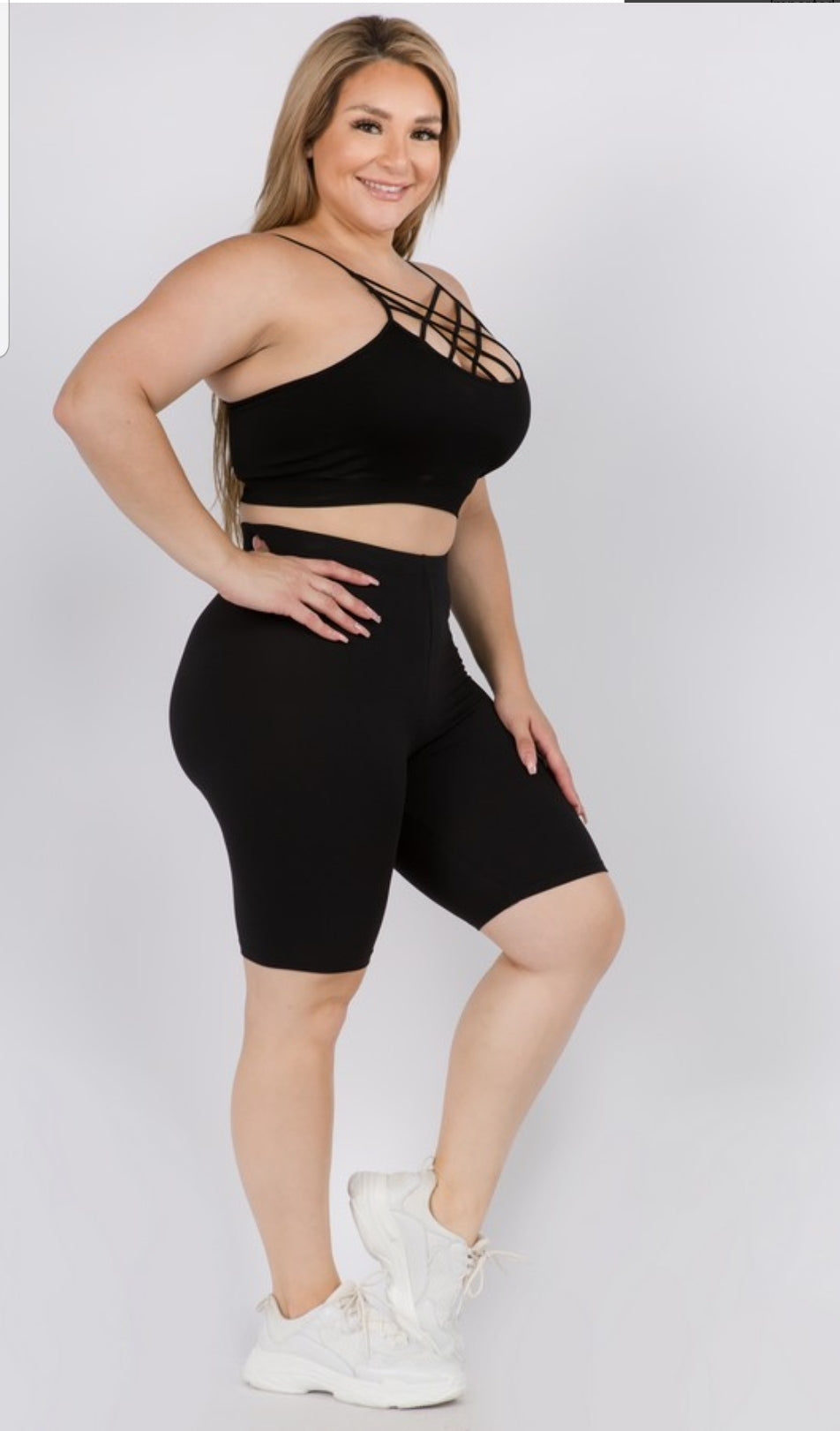 long biker shorts plus size