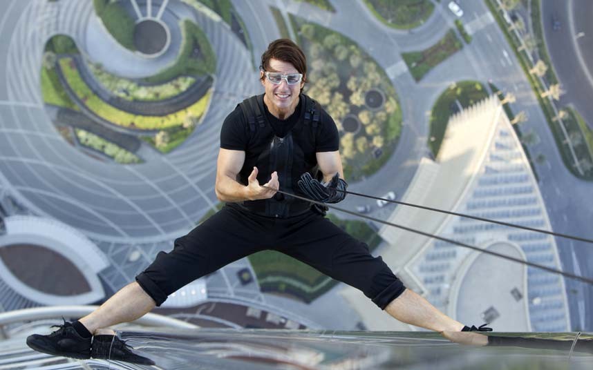 Tom Cruise on set of Ghost Protocol