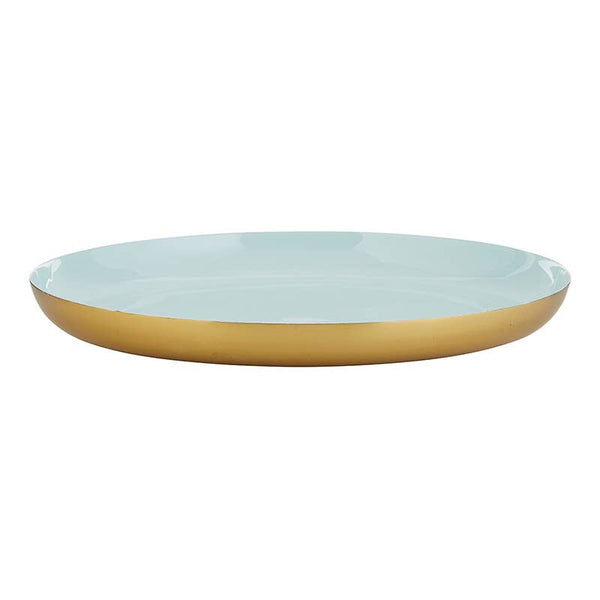 Blue And Gold Round Tray - Code Blue