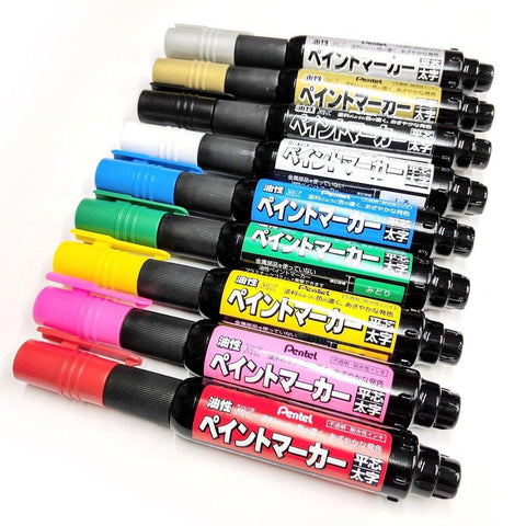 Uni-Paint PX 20 Oil Base 12 Paint Marker Set: Black, Red, Blue, Green,  Yellow, White, Light Blue, Pink, Orange, Violet, Silver, Gold - Kingpen