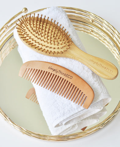 simplythinkeco Bamboo Hair brush and comb