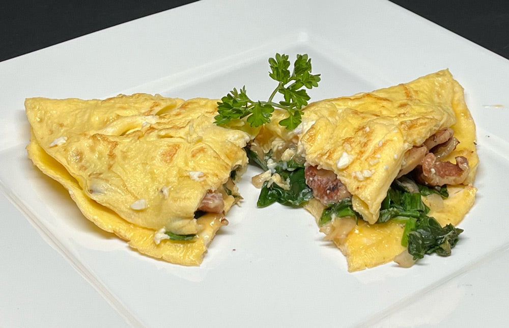 Spinach and Walnut Omelet