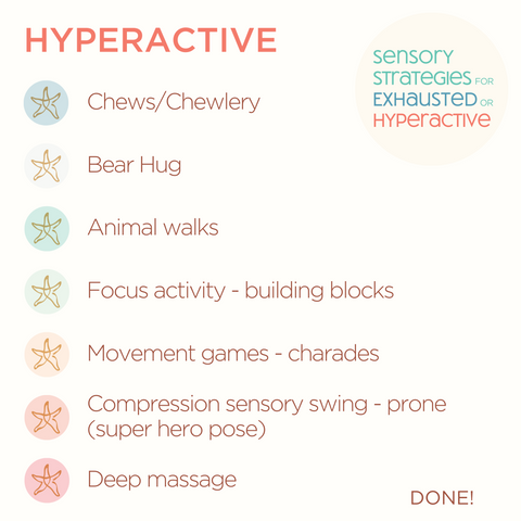 sensory strategies for exhausted or hyperactive children