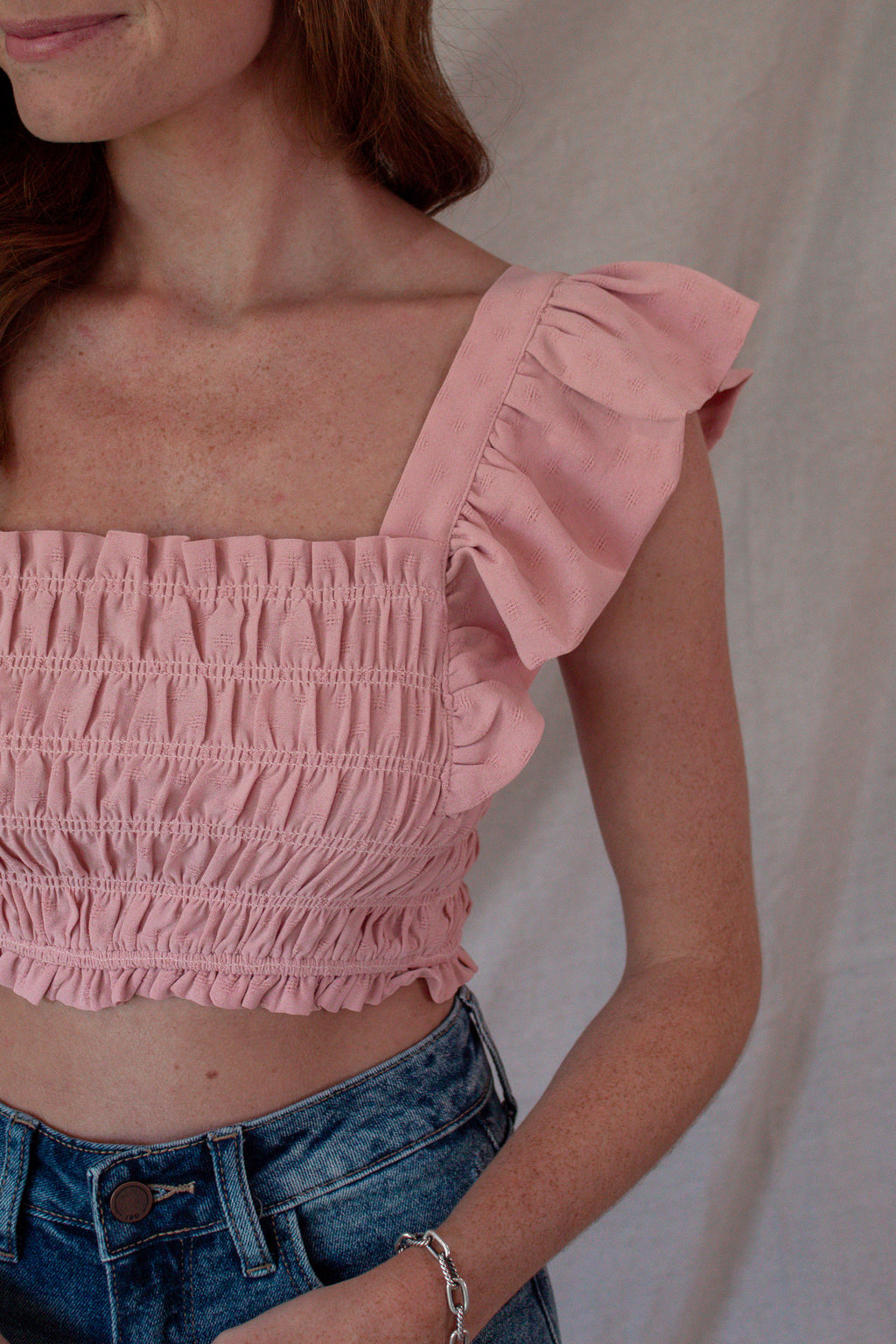 Ruffled Smocked Tank Top