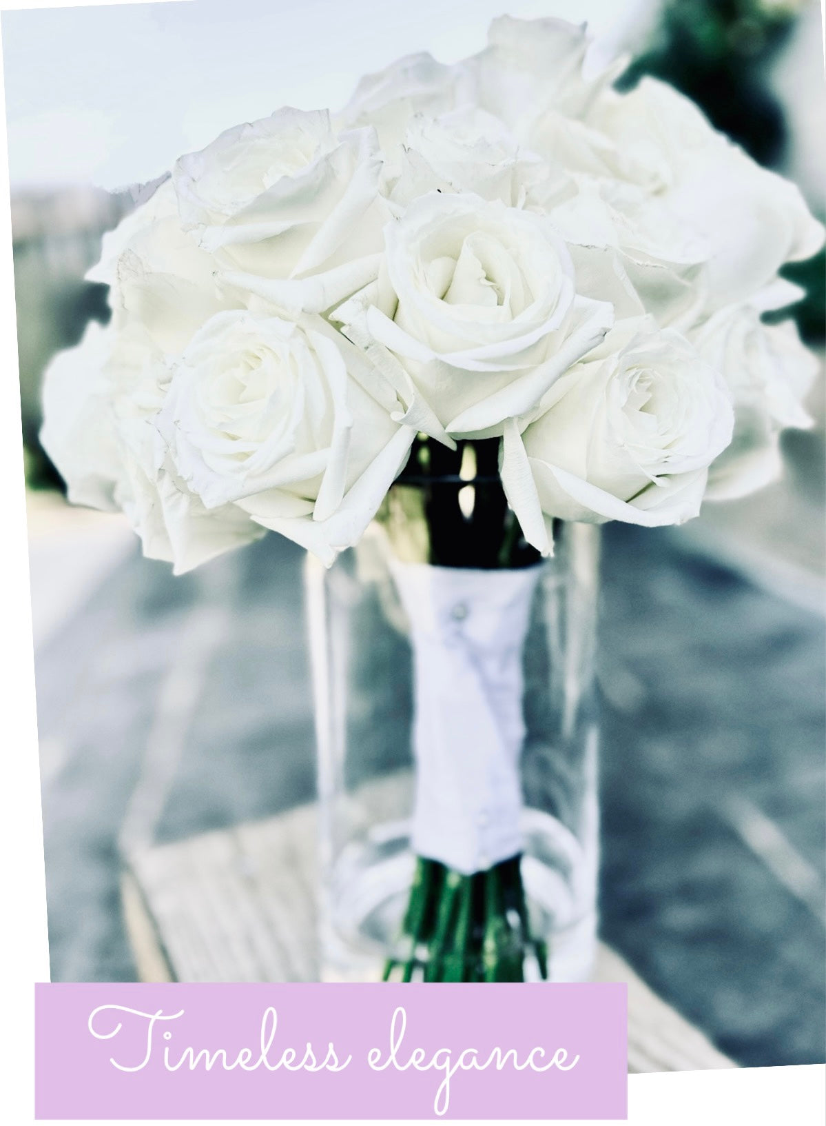 30 White Rose Bridal Bouquet – Abs Florist