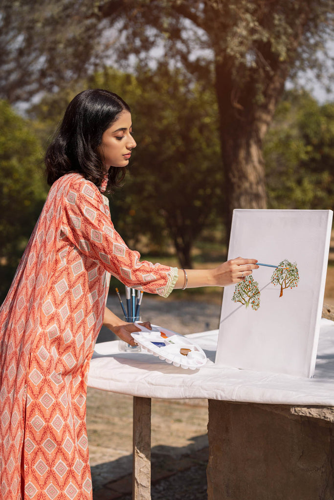 Floral Lattice Kurta - Cottons Jaipur