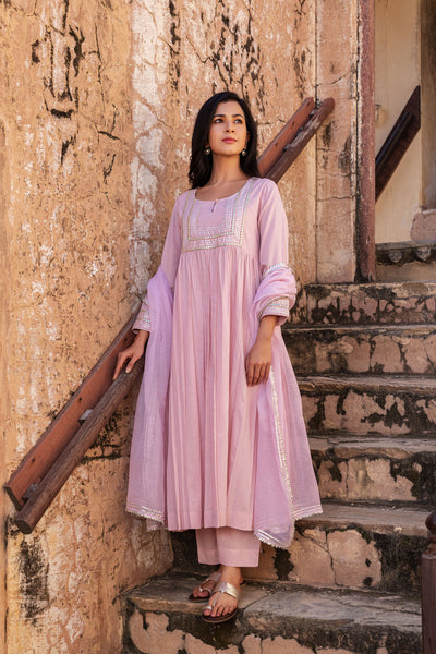 Pink Cotton Kurta 