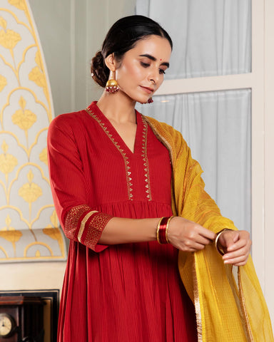 Red Kurta for Karwa chauth