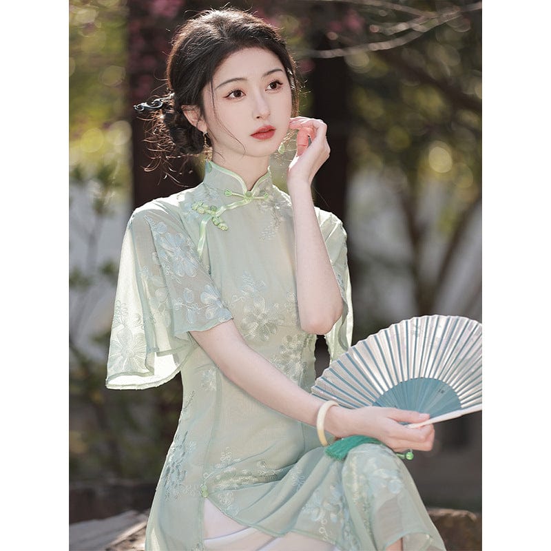 Modern midi Cheongsam, casual Qipao, Chinese dress, Modern