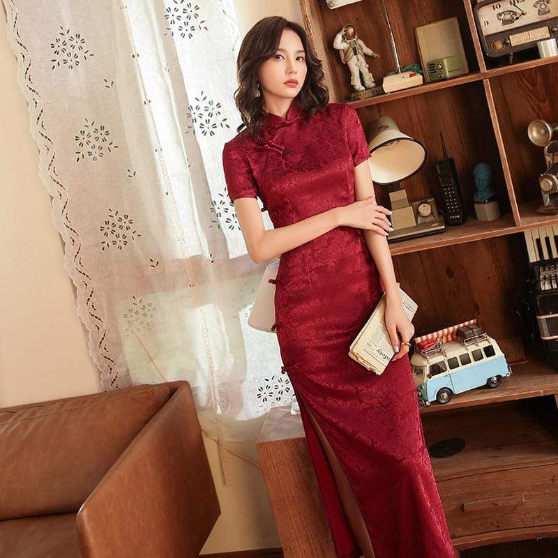 Luxury Cheongsam, high-end Chinese dress, Oriental Style Red Host Gown –  Beth and Brian Qipao