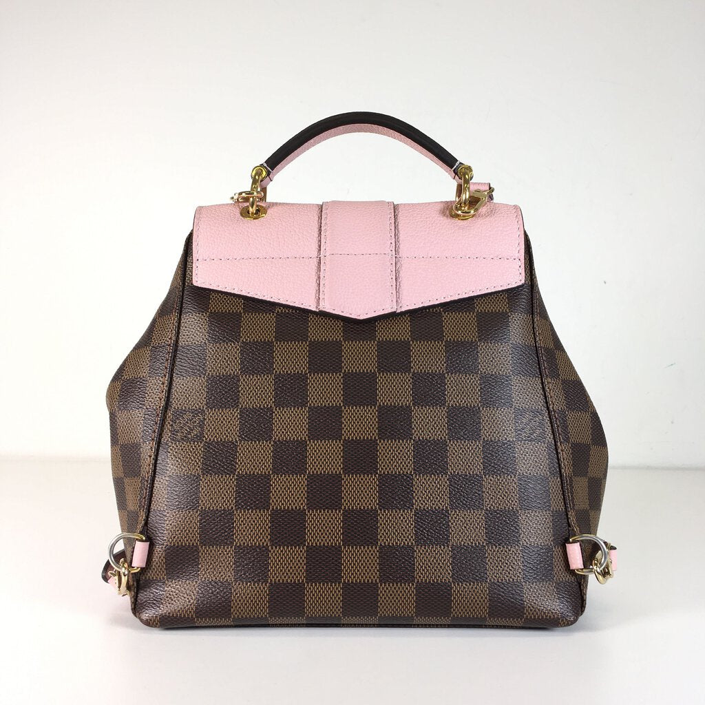 Louis Vuitton Clapton Backpack Damier Brown Canvas Leather Pink