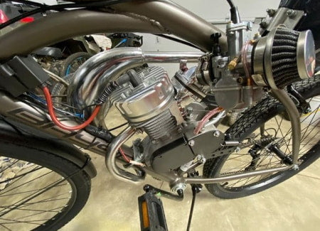 2-Stroke Motorized Bicycle with Racing Carburetor Setup