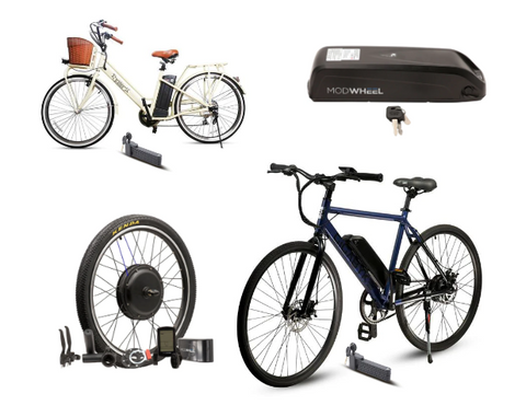 photo collage of ebike products from Bikeberry.com