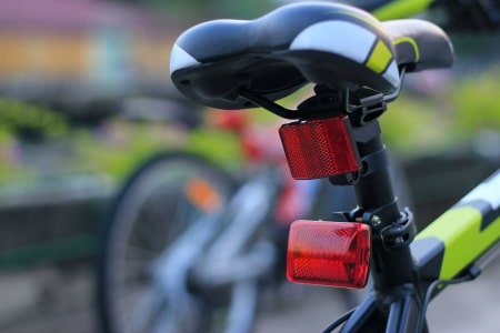 Rear reflector on motorized bike.