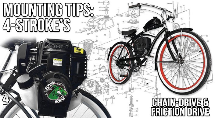 Mounting tips for a 4-stroke engine kit