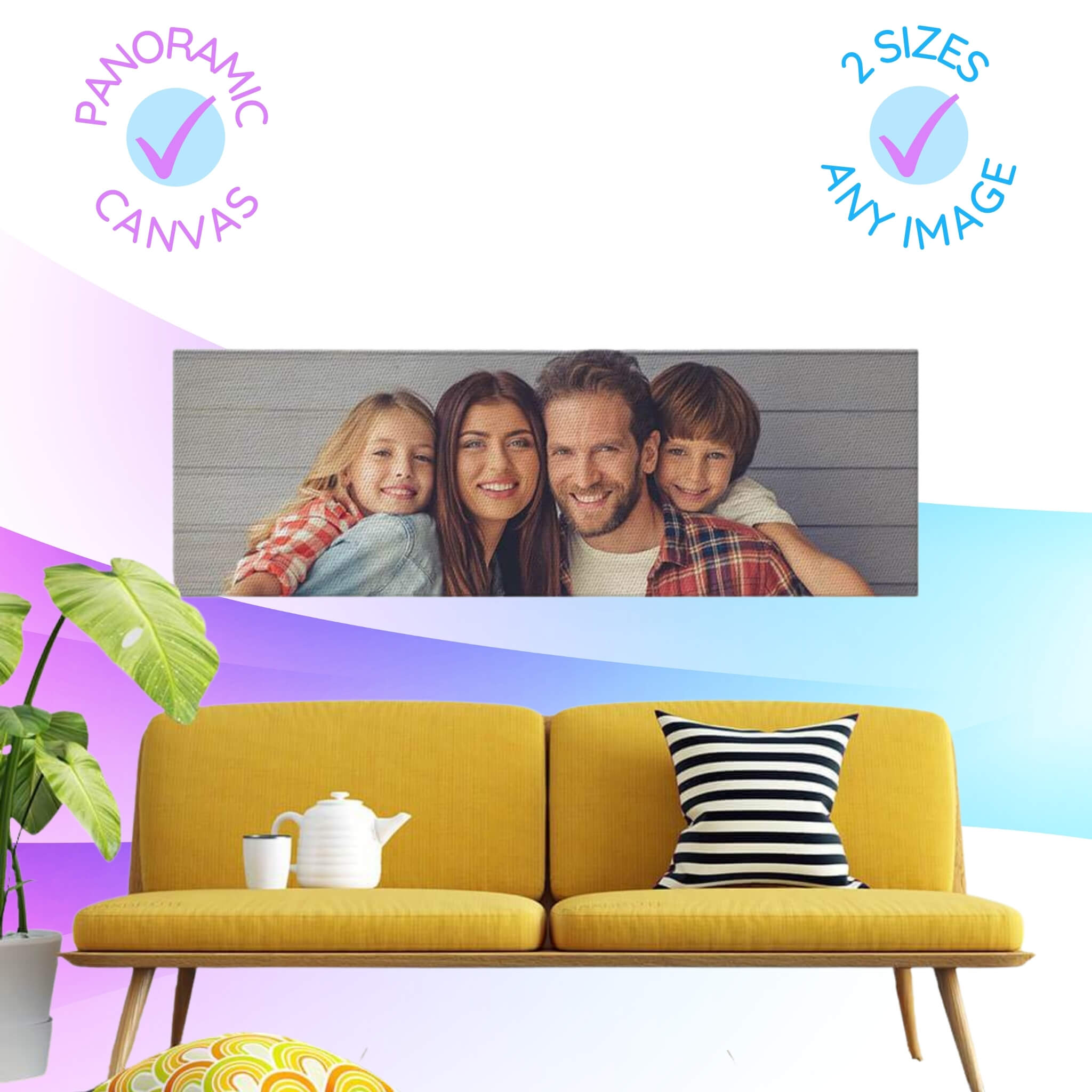 Design Your Own Panoramic Canvas Family Portrait Photo Prints