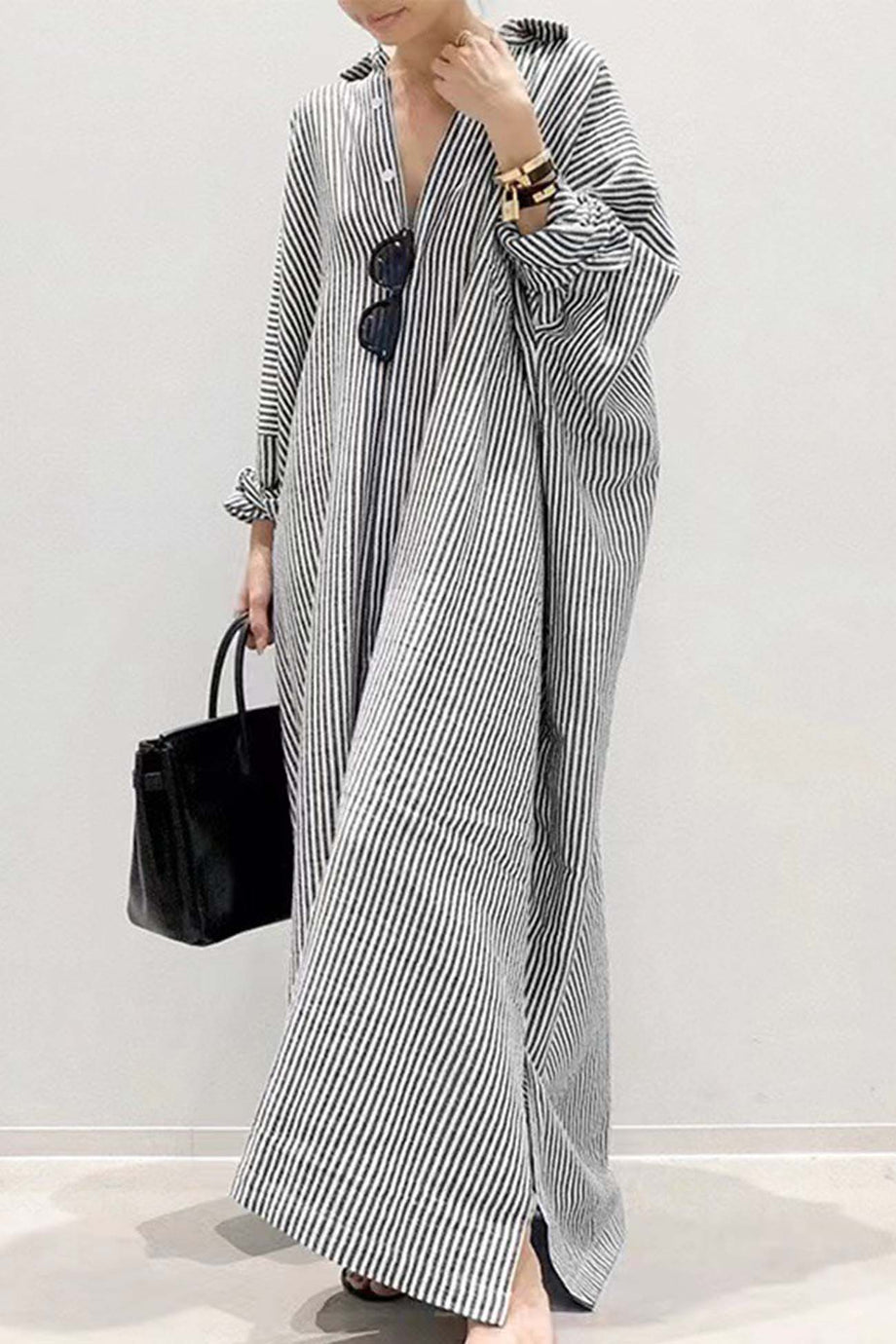 SLAY. Women's Yarn Dye Strip Check Dress