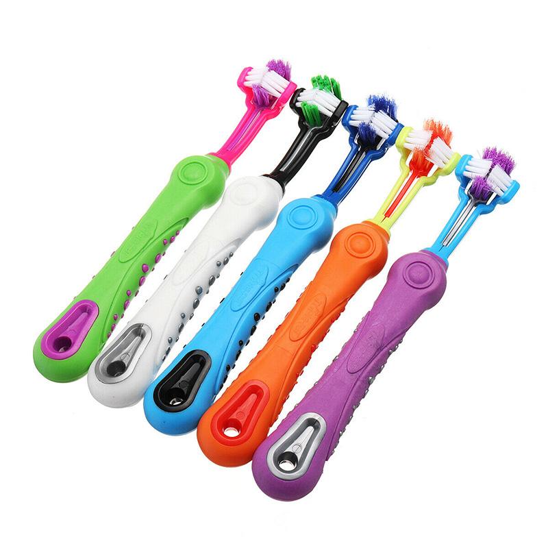 three-sided pet toothbrush