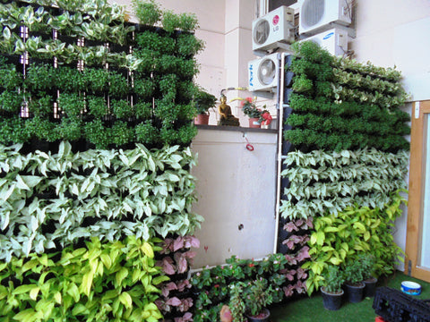 Vertical gardens to hide utility areas
