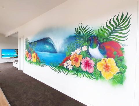 Erika Pearce Interior Mural for Private Home, Hibiscus Coast, NZ