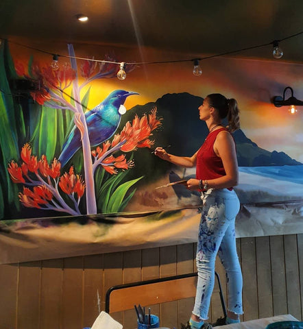 Erika Pearce mural for Brew Bar, Mount Maunganui, NZ