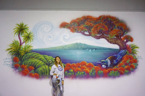Erika Pearce mural for NZ Beds, Auckland NZ