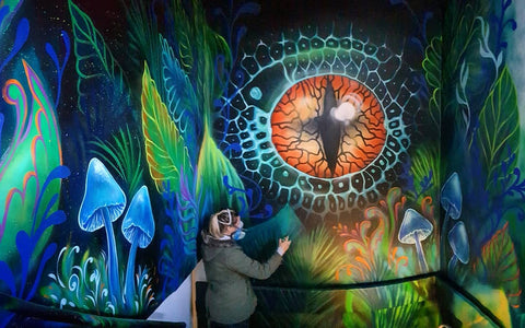 Erika Pearce mural for The Arborist, Wellington, NZ
