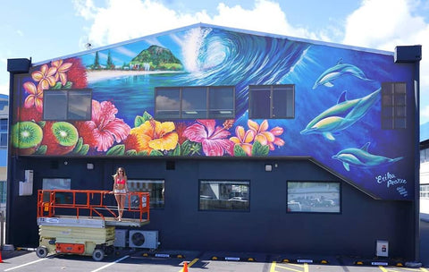 Erika Pearce street art mural Mount Maunganui, NZ