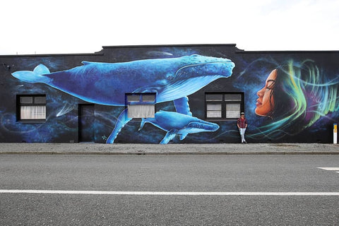Erika Pearce street art mural in Riverton New Zealand, complete