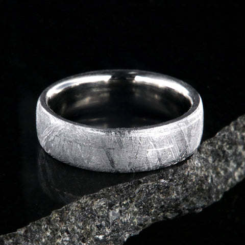 Men's meteorite wedding band