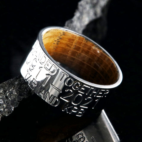 duck band and whiskey barrel wedding ring