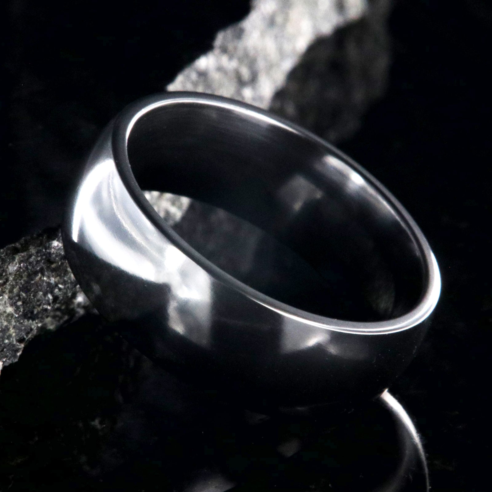 Elysium Black Diamond and Titanium Tension Ring or Wedding Band