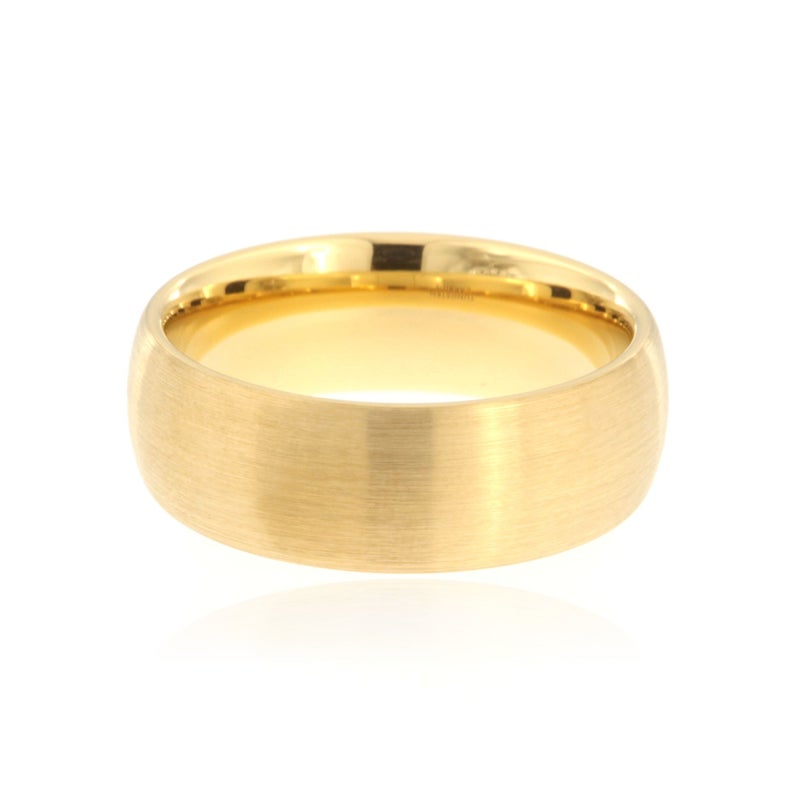 M-Fit 10Kt Yellow Gold 7mm Beveled-Edge Band With Satin Finish Band - Size  11 – Lasker Jewelers