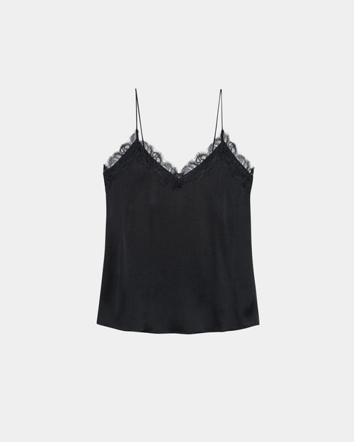 black silk camisole top