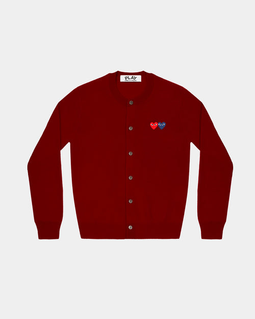 ホワイトブラウン コム・デ・ギャルソン レディース ニット・セーター アウター Wool V-Neck Heart Sweater 