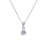 Pure Love Rhodium Crystal Solitaire Pendant - Elegance of Elena
