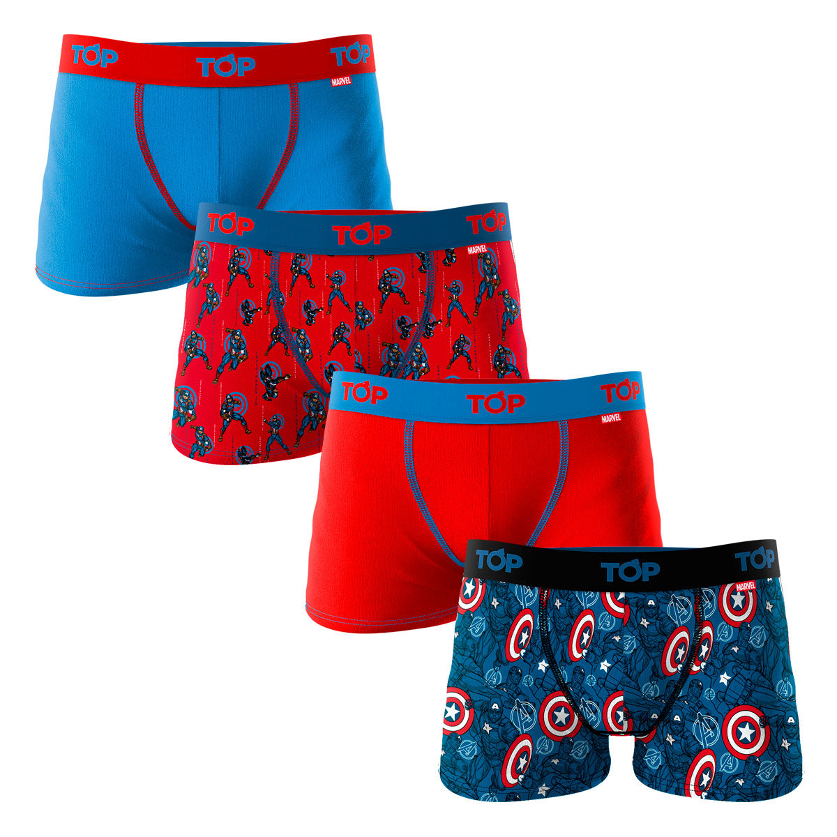 rebanada Inapropiado Por lo tanto Boxer Niño Algodón Marvel Pack 4 C2 Capitán América - Top Underwear