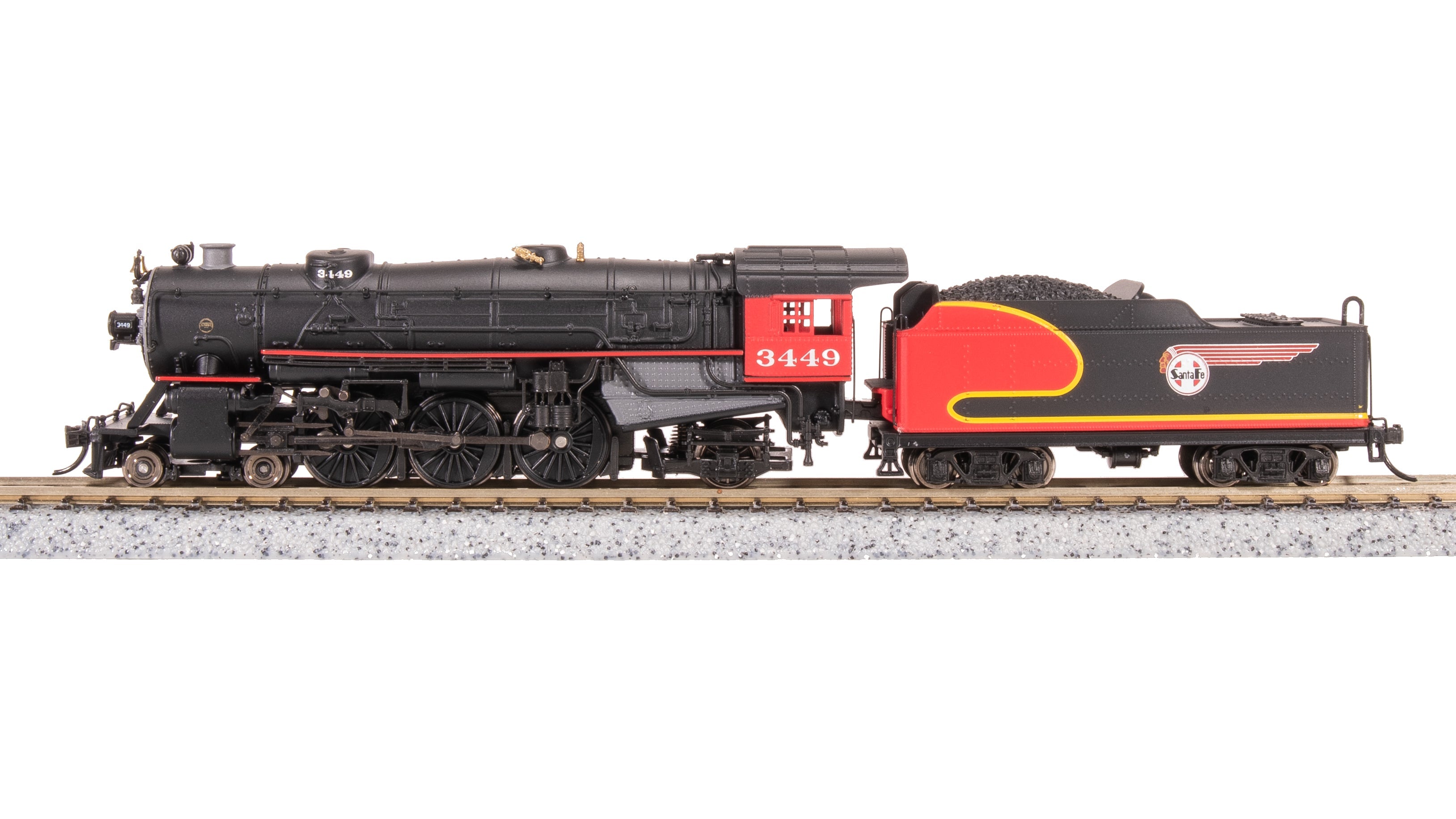 Brass N scale model train: AT&SF 4-6-2 Pacific by Pecos River