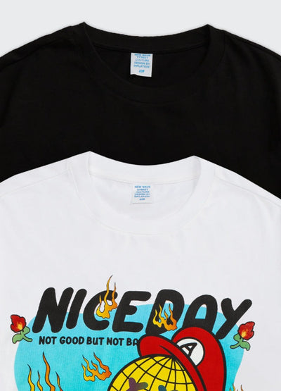 T-shirt oversized Unisexe imprimé "Niceday"