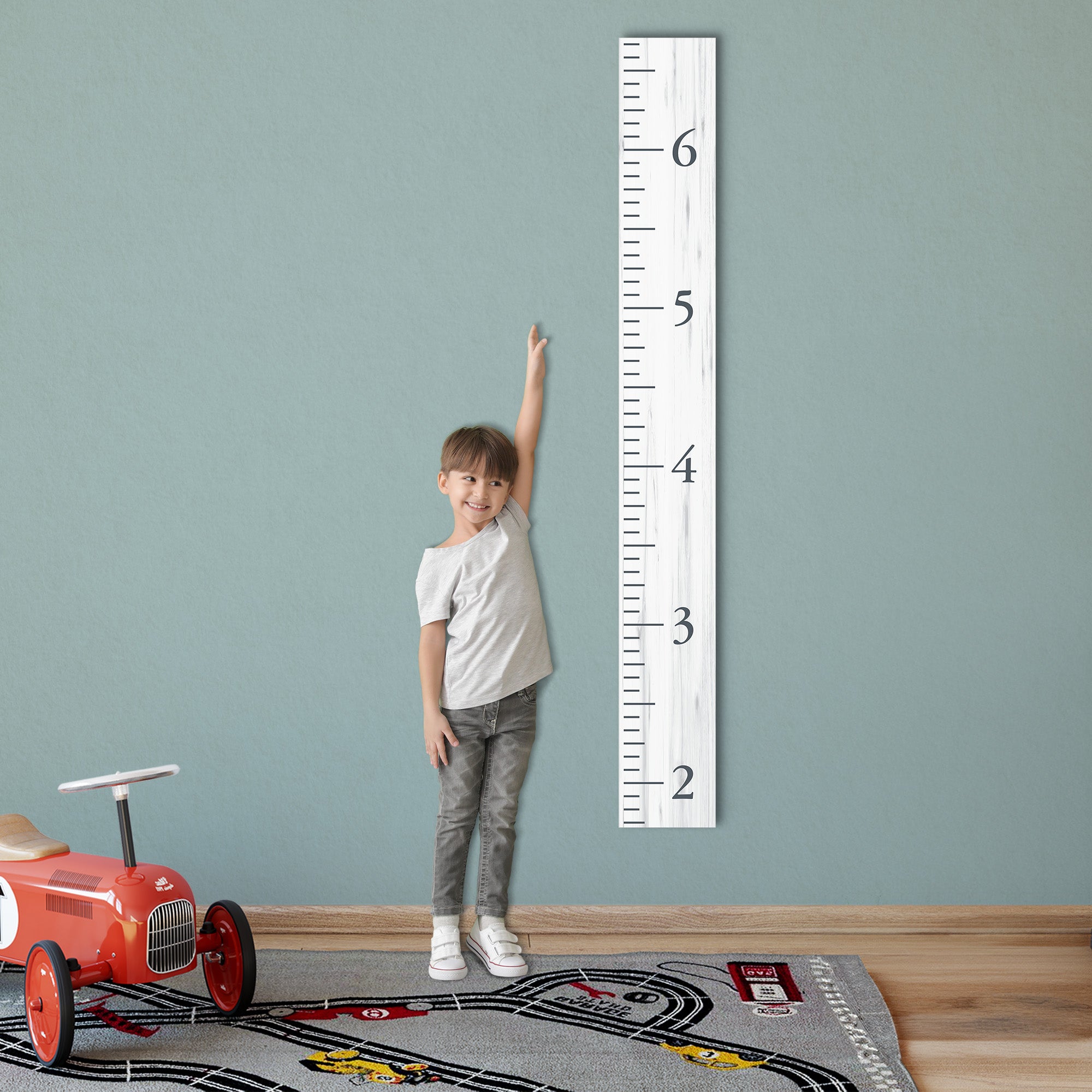 Wooden Kids Growth Height Chart Ruler for Boys and Girls (The Bentley) - Express Edition (D#74FM76I)