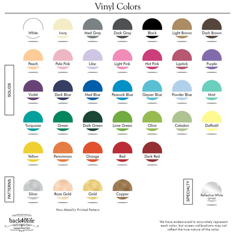 Vinyl Color Chart