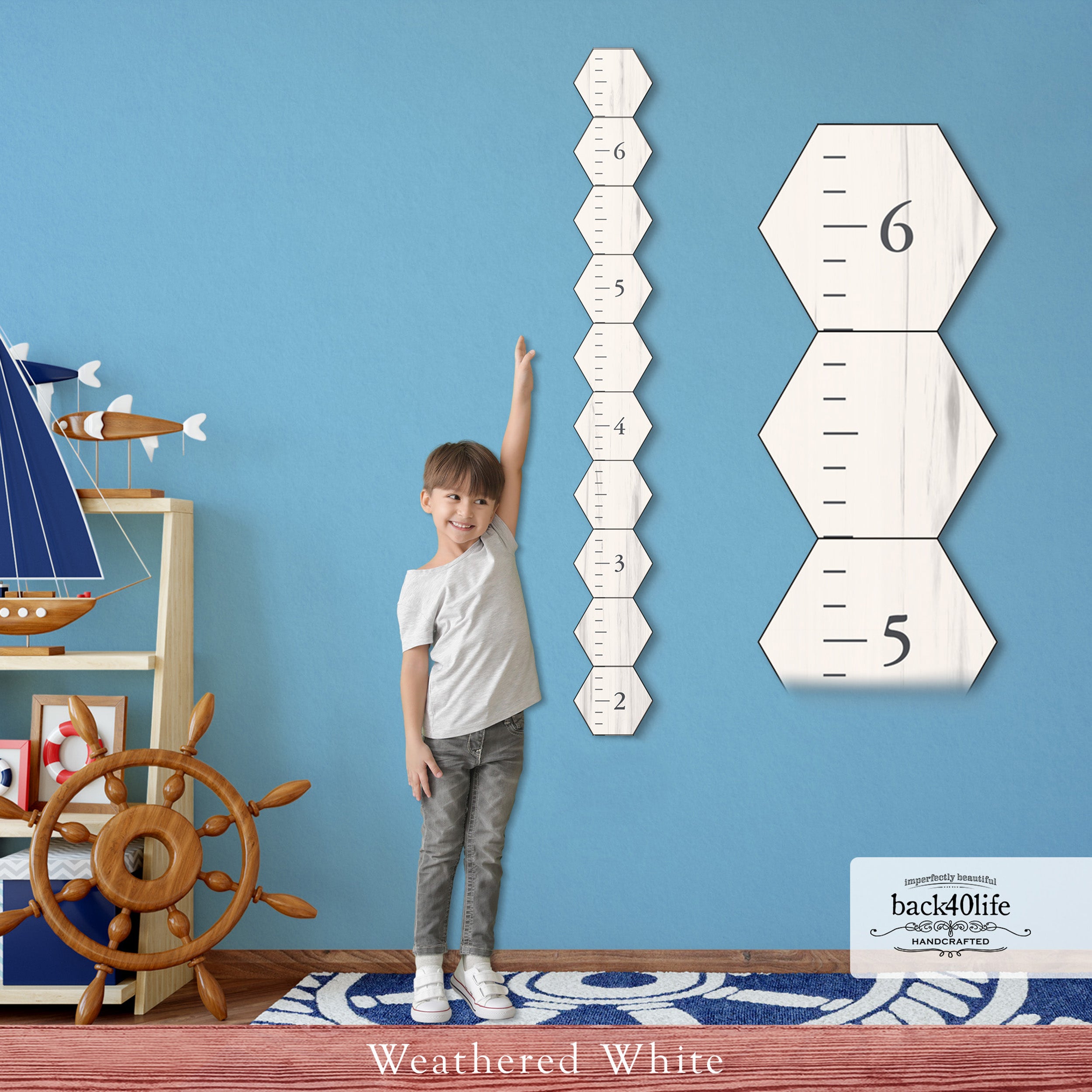 Growth Chart Markers - Children's Vinyl Wall Decal, White