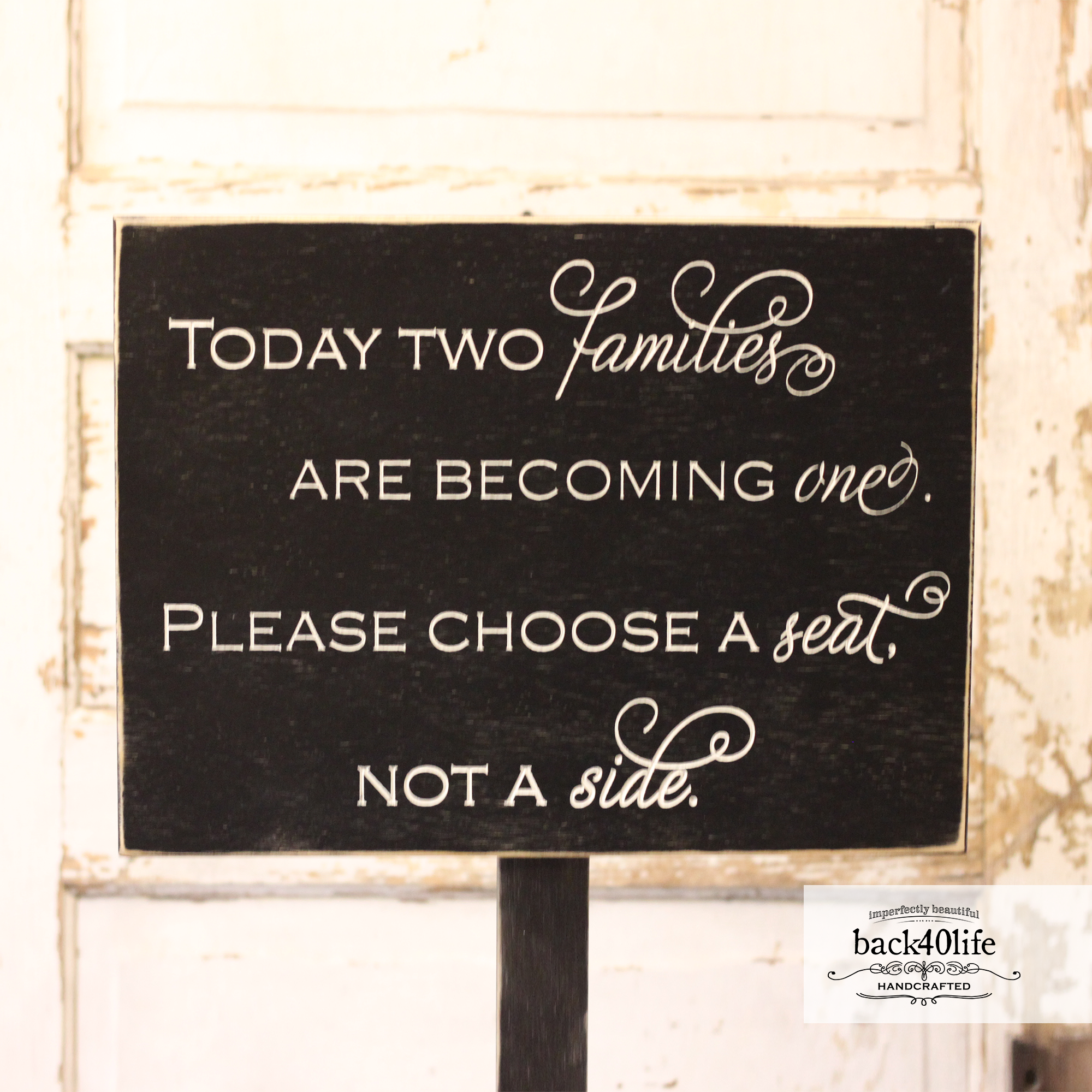 Wedding Chalkboard Sign, Choose a Seat not a Side, Wedding Decor, INST –  Bailey Bunch Designs