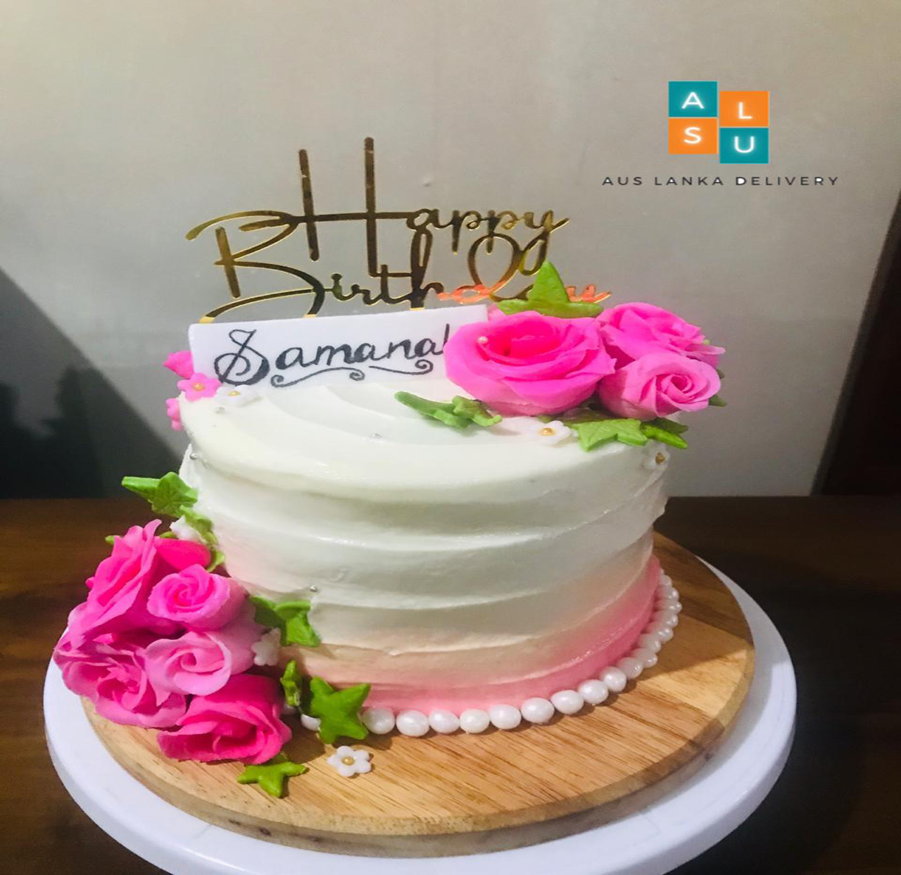 Flower Vanila Cake – Aus Lanka Delivery
